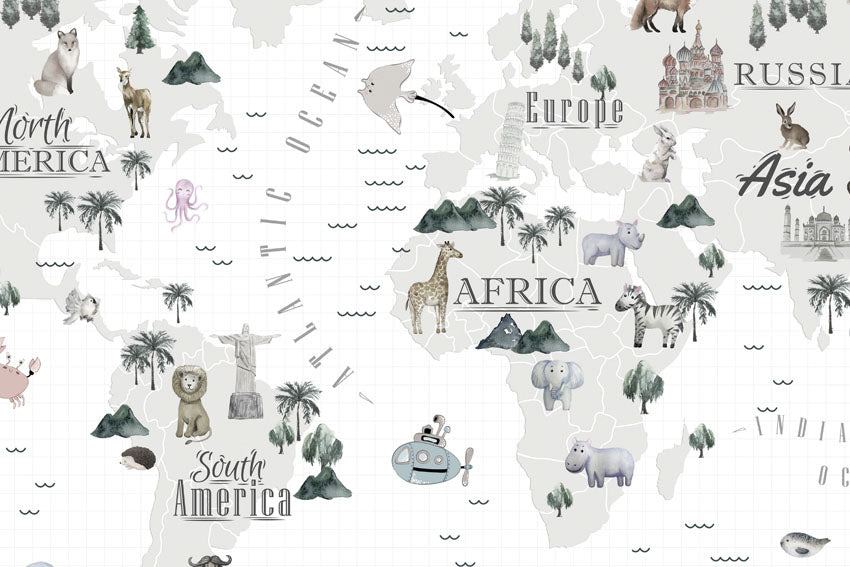 Animals world map