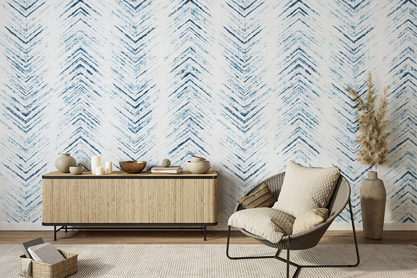 Shibori zigzag blue